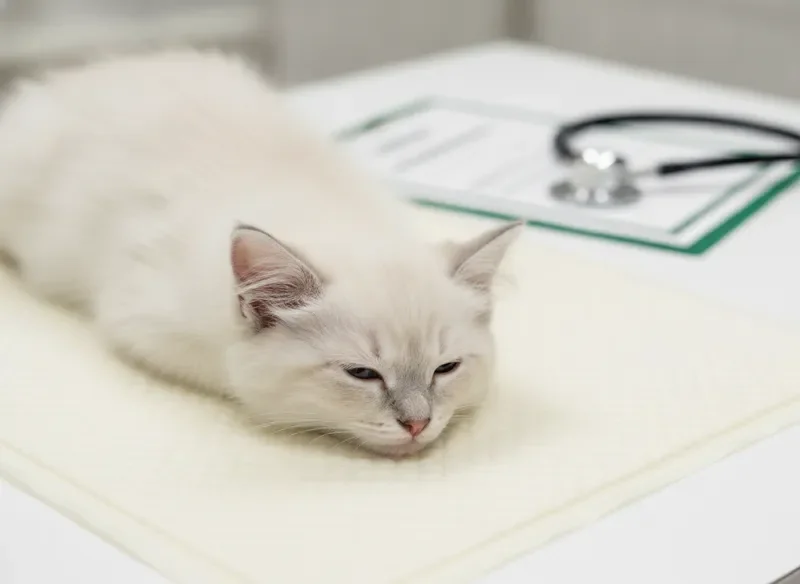 Healthy blue-eyed Ragdoll kitten representing veterinary care and health guarantee standards