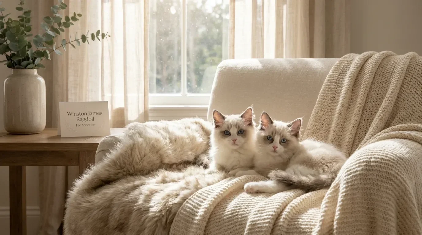 Beautiful blue-eyed Ragdoll kittens in a loving home environment
